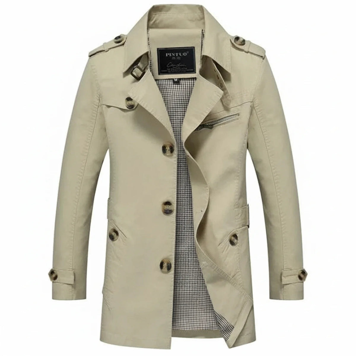 Men's Mid-Length Trench Coat