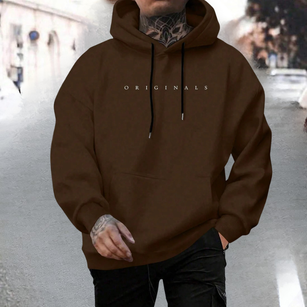 Men's Oversized Loose Pullover Hoodie with Adjustable Hood and Front Pocket