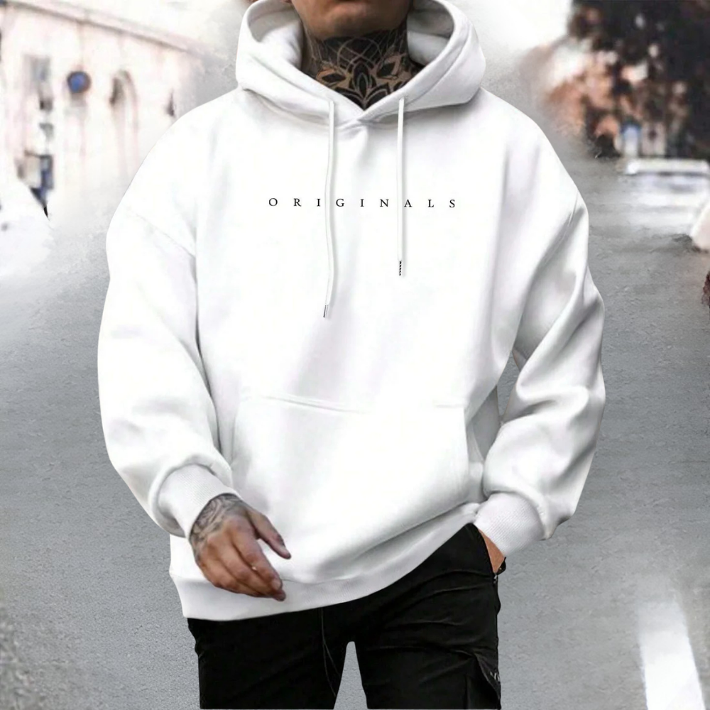 Men's Oversized Loose Pullover Hoodie with Adjustable Hood and Front Pocket