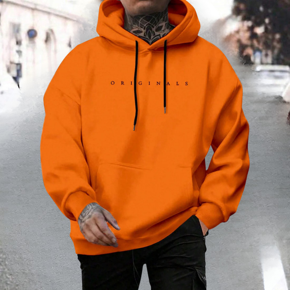 Men's Oversized Loose Pullover Hoodie with Adjustable Hood and Front Pocket