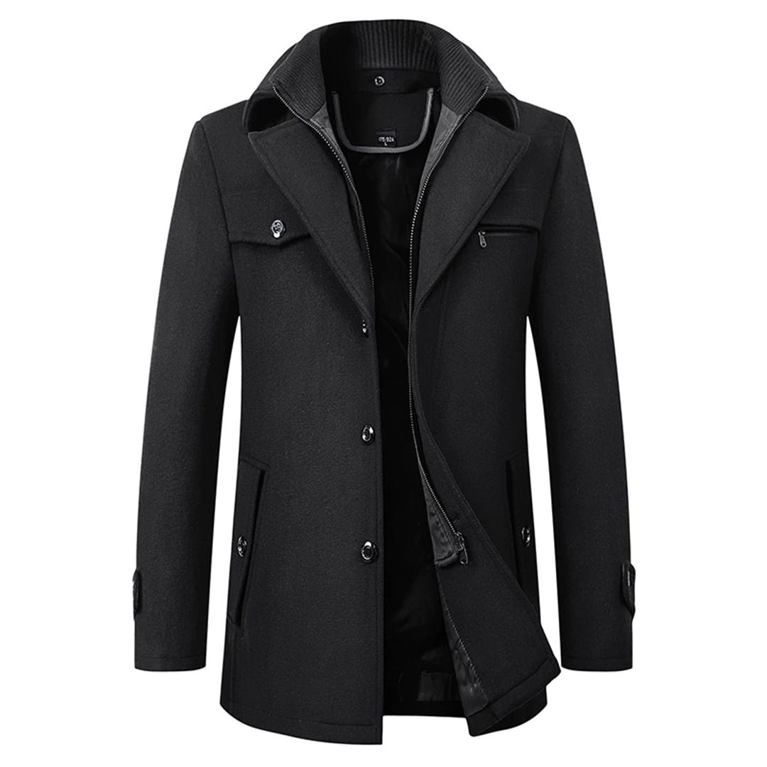 Men's Padded Overcoat with Structured Fit