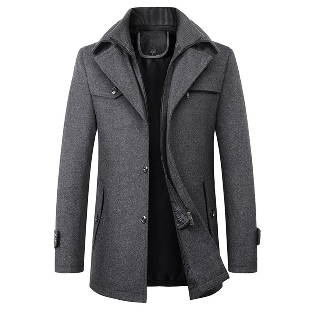 Men's Padded Overcoat with Structured Fit