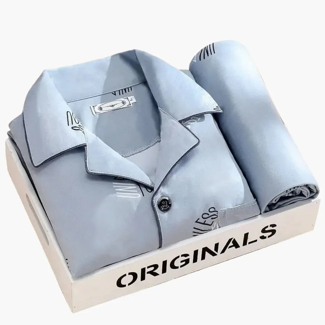 Men's Pajama Set with Shirt and Long Pants