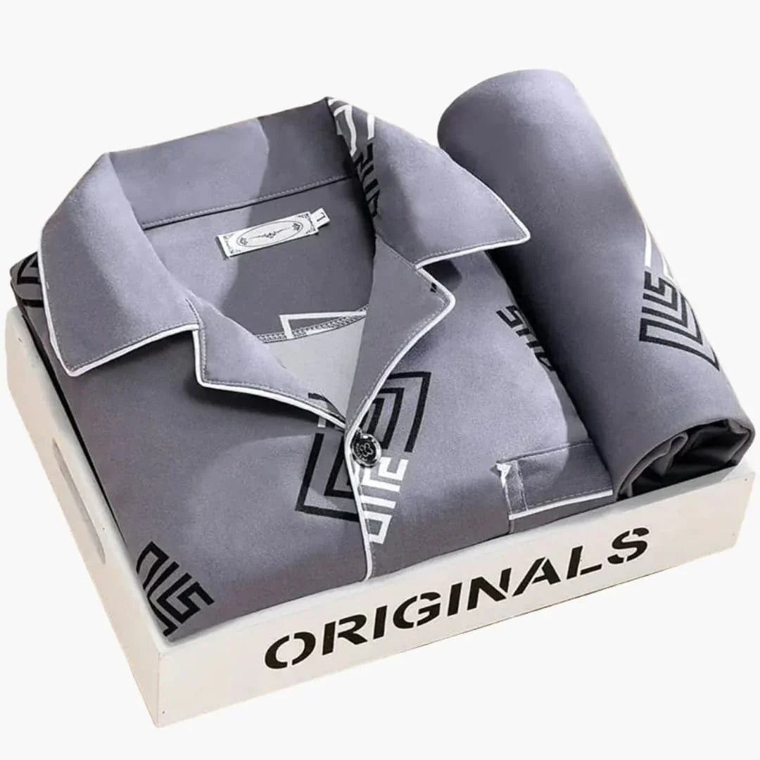 Men's Pajama Set with Shirt and Long Pants