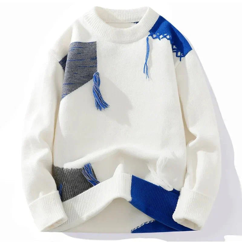 Men's Patchwork Crewneck Sweater