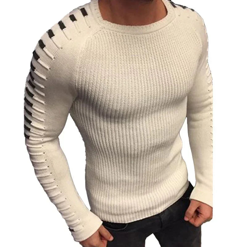 Men's Pleated Long-Sleeve Sweater