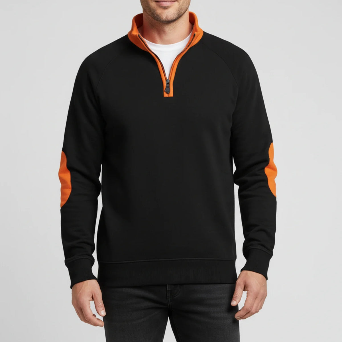 Men's Quarter-Zip Elbow Patch Sweater