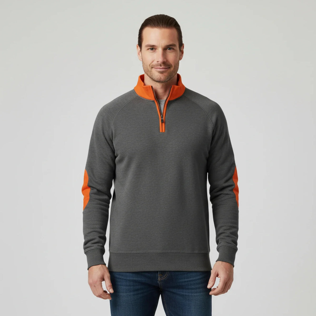Men's Quarter-Zip Elbow Patch Sweater