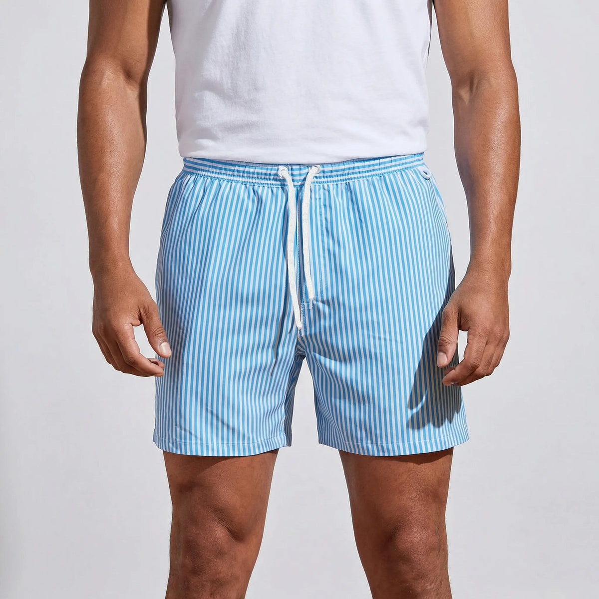 Men's Quick-Dry Striped Swim Trunks