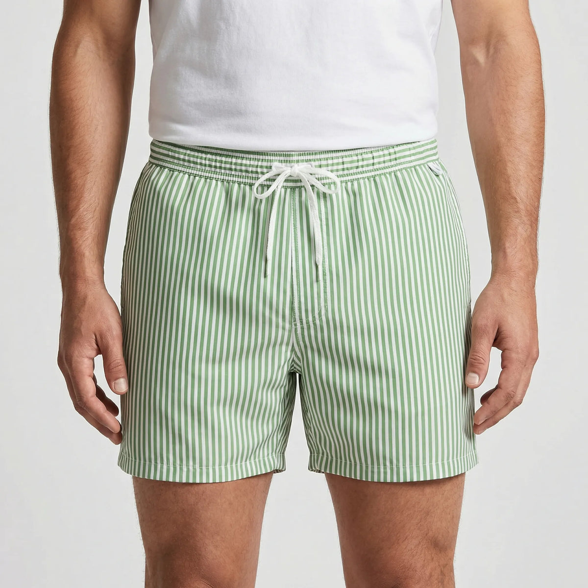 Men's Quick-Dry Striped Swim Trunks
