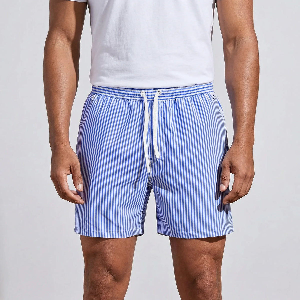 Men's Quick-Dry Striped Swim Trunks