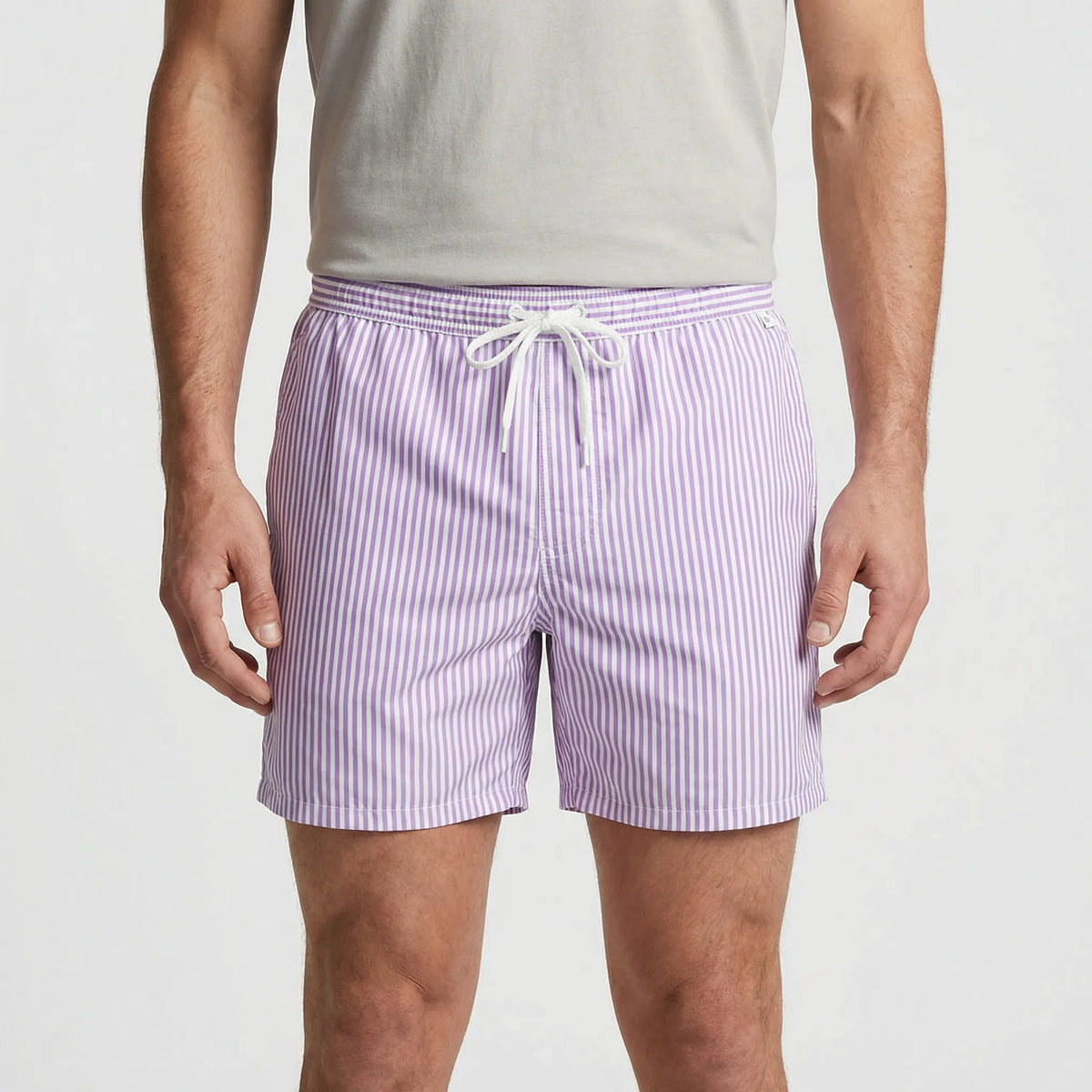 Men's Quick-Dry Striped Swim Trunks