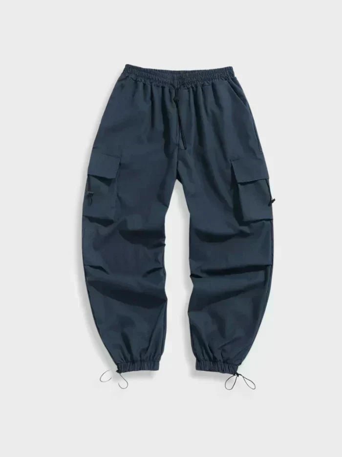 Men's Relaxed Wide-Leg Drawstring Cargo Pants