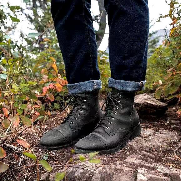Men's Retro Waterproof Lace-Up Boots with Anti-Slip Sole