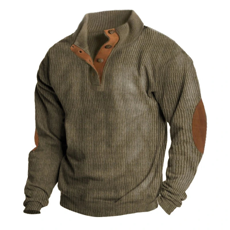 Men's Rib-Knit Quarter-Button Sweater