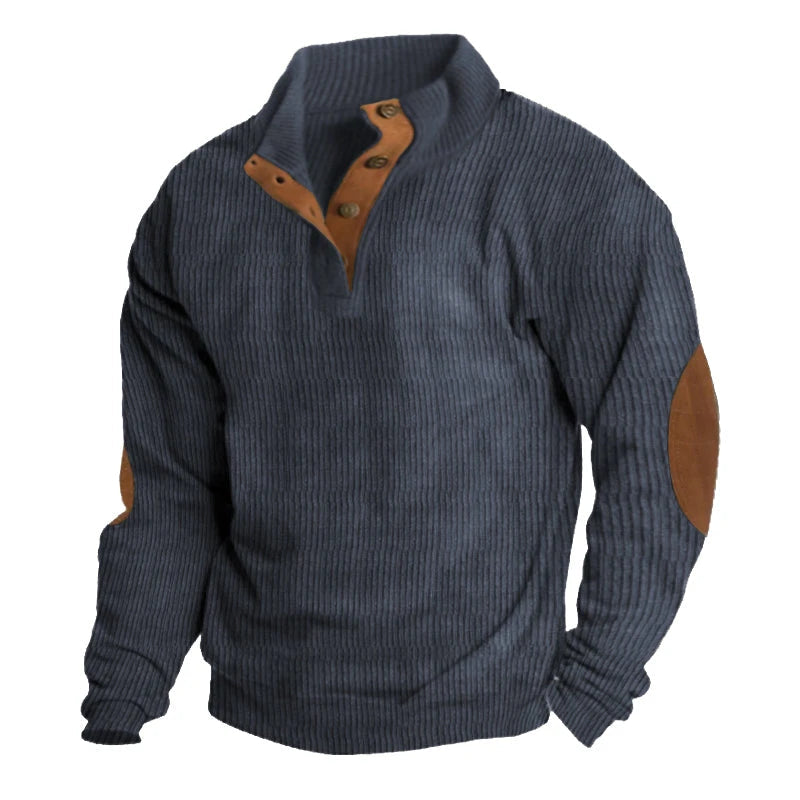 Men's Rib-Knit Quarter-Button Sweater