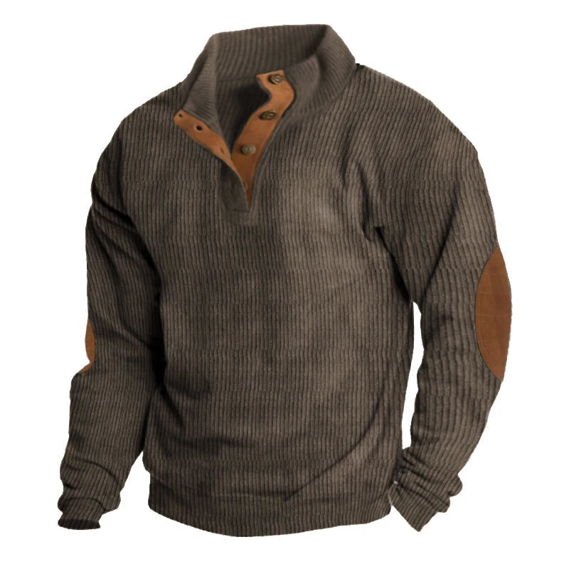 Men's Rib-Knit Quarter-Button Sweater