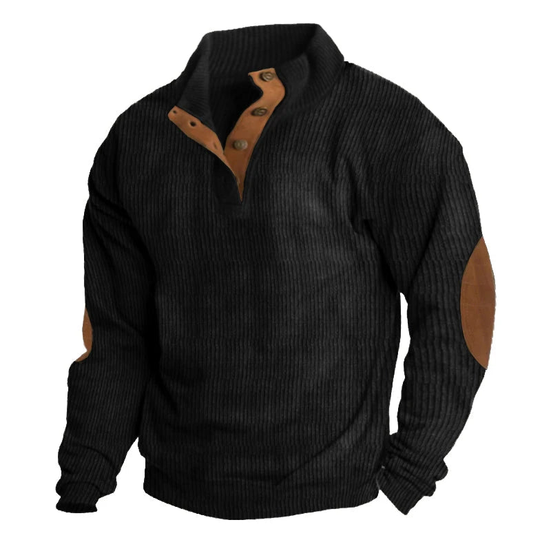 Men's Rib-Knit Quarter-Button Sweater