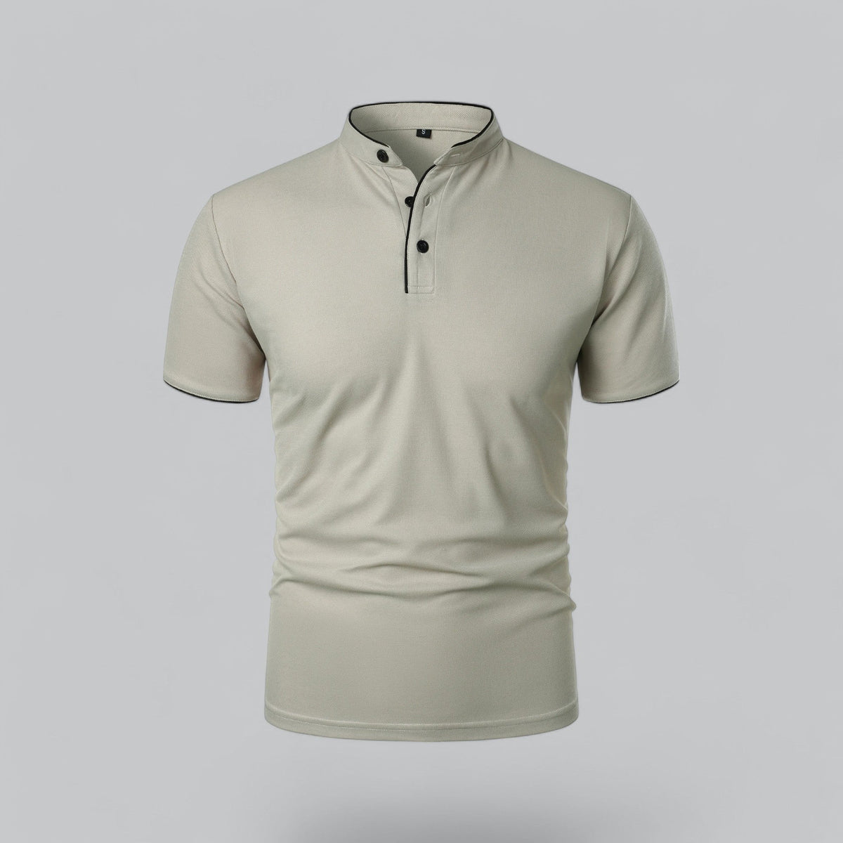 Men's Short-Sleeve Mandarin Collar Polo Shirt
