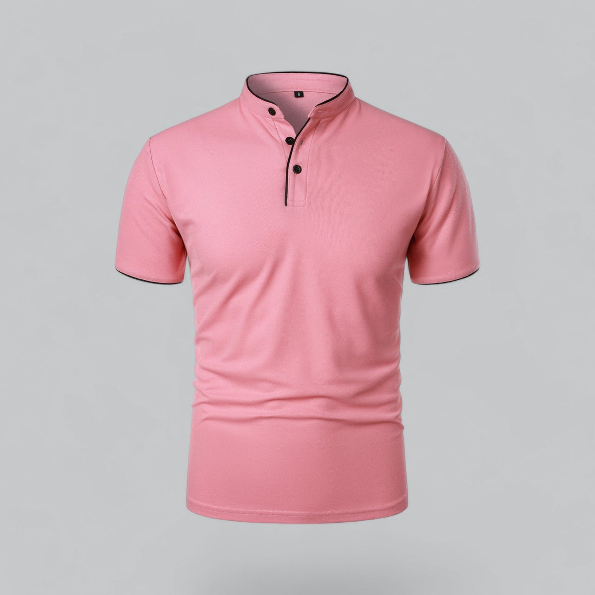 Men's Short-Sleeve Mandarin Collar Polo Shirt