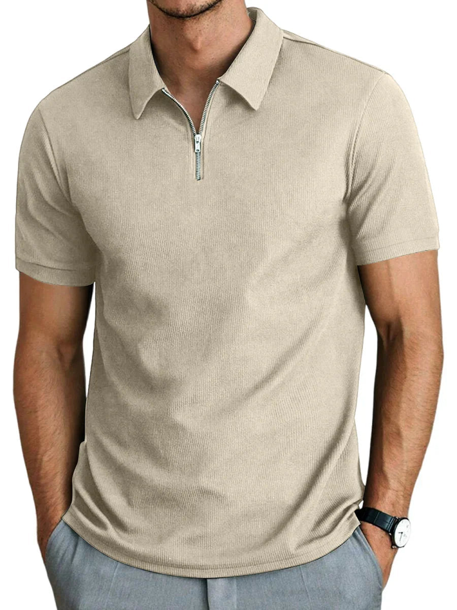 Men's Short-Sleeve Zip Polo Shirt