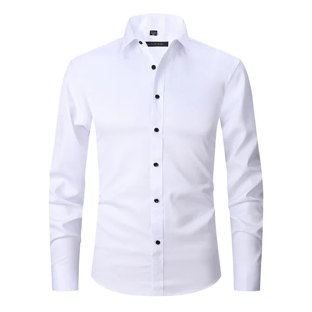 Men's Slim-Fit Button-Down Dress Shirt