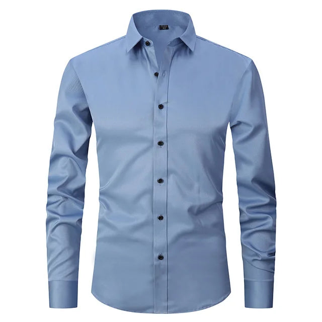 Men's Slim-Fit Button-Down Dress Shirt