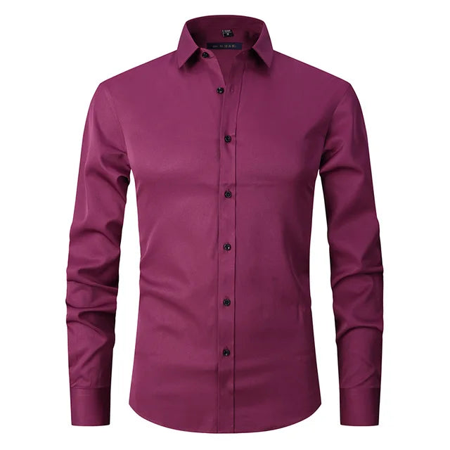 Men's Slim-Fit Button-Down Dress Shirt