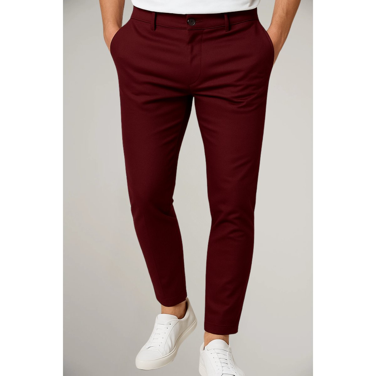 Men's Slim-Fit Button-Zip Tailored Pants