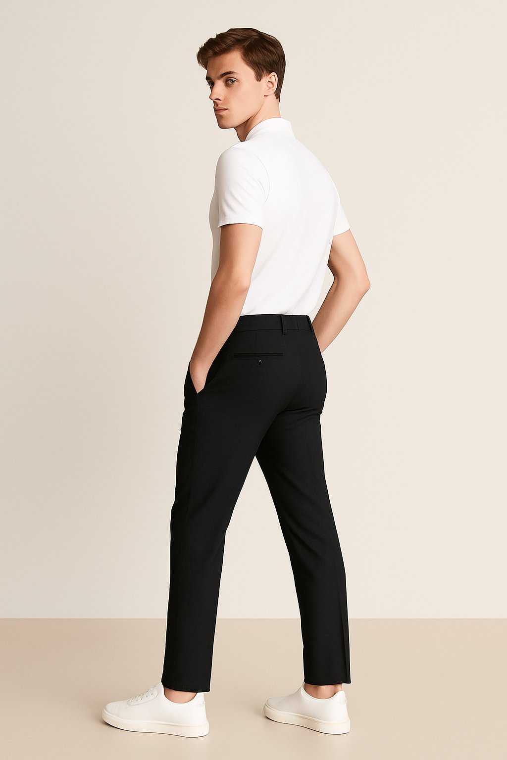 Men's Slim-Fit Button-Zip Tailored Pants