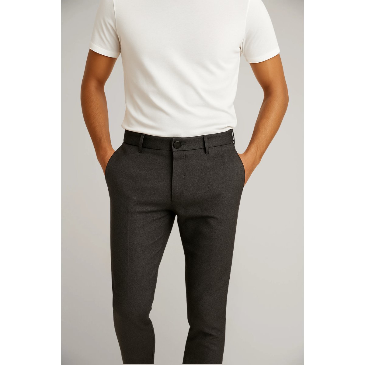 Men's Slim-Fit Button-Zip Tailored Pants
