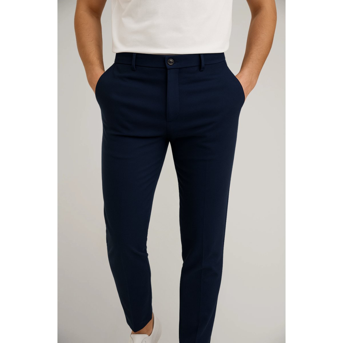 Men's Slim-Fit Button-Zip Tailored Pants