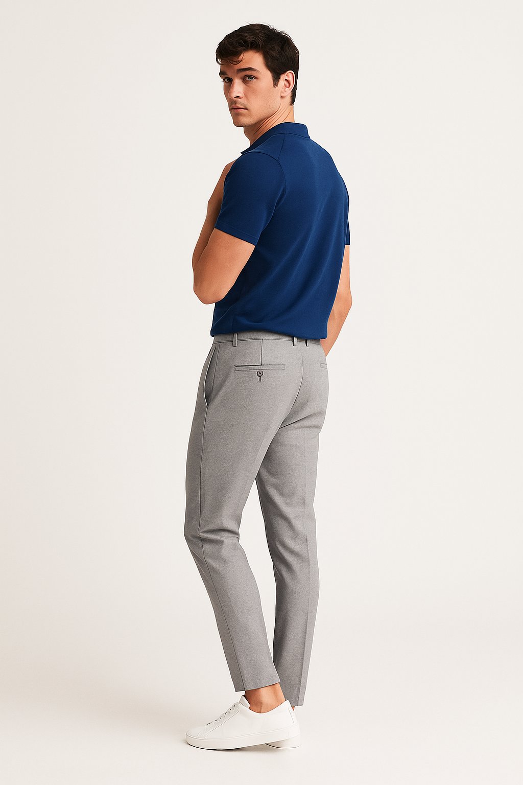 Men's Slim-Fit Button-Zip Tailored Pants