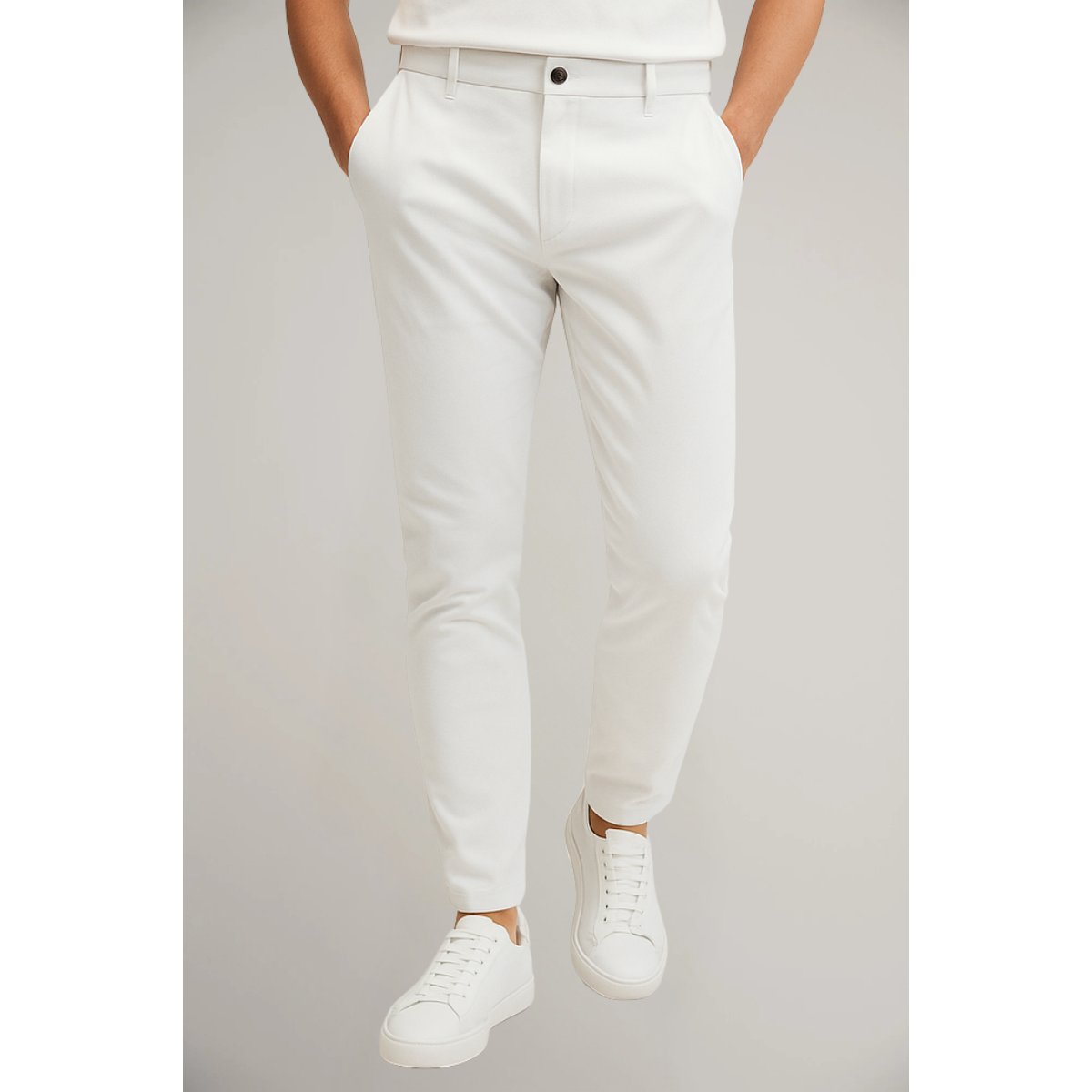 Men's Slim-Fit Button-Zip Tailored Pants