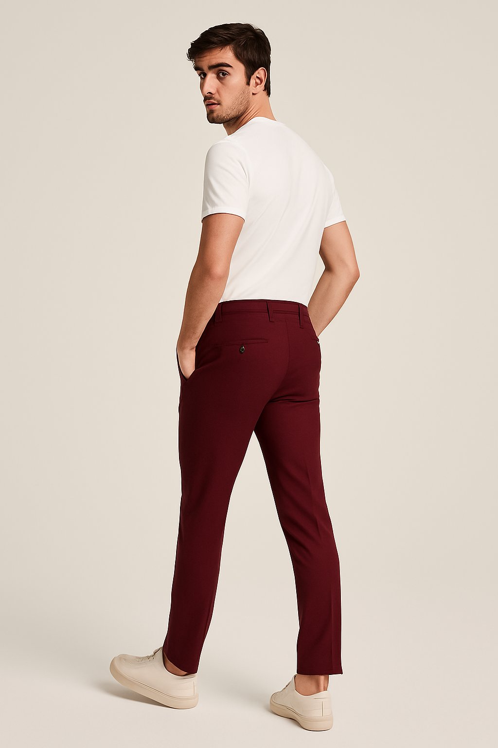 Men's Slim-Fit Button-Zip Tailored Pants