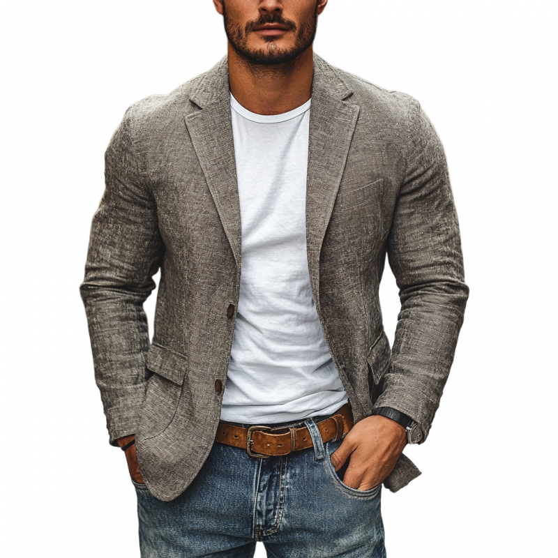 Men's Slim Fit Lightweight Autumn Blazer with Lapel Collar