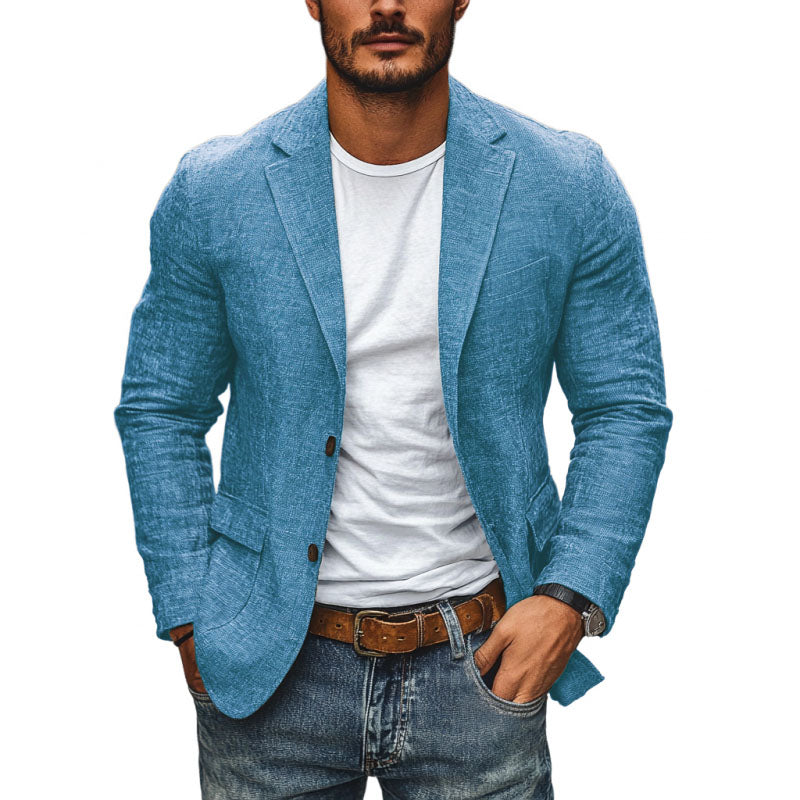 Men's Slim Fit Lightweight Autumn Blazer with Lapel Collar
