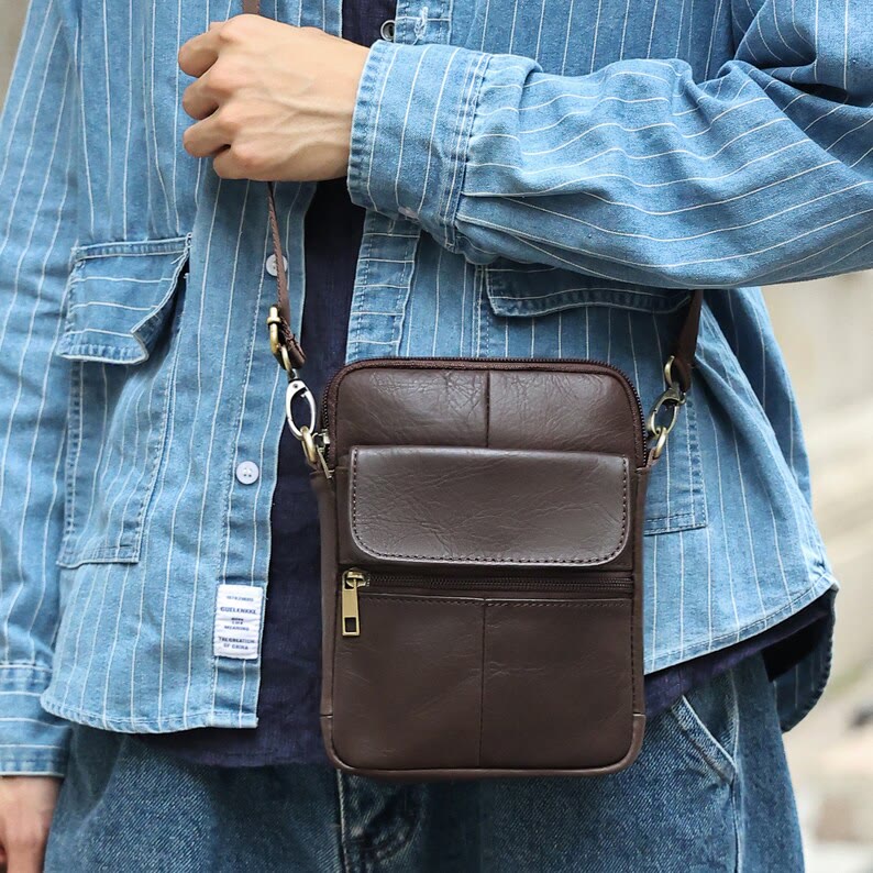 Men’s Small Shoulder Bag – Compact Crossbody with Adjustable Strap