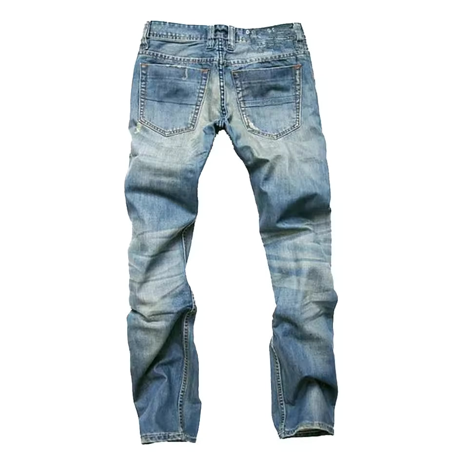 Men's Straight-Leg Jeans with Distressed Details - Dewey