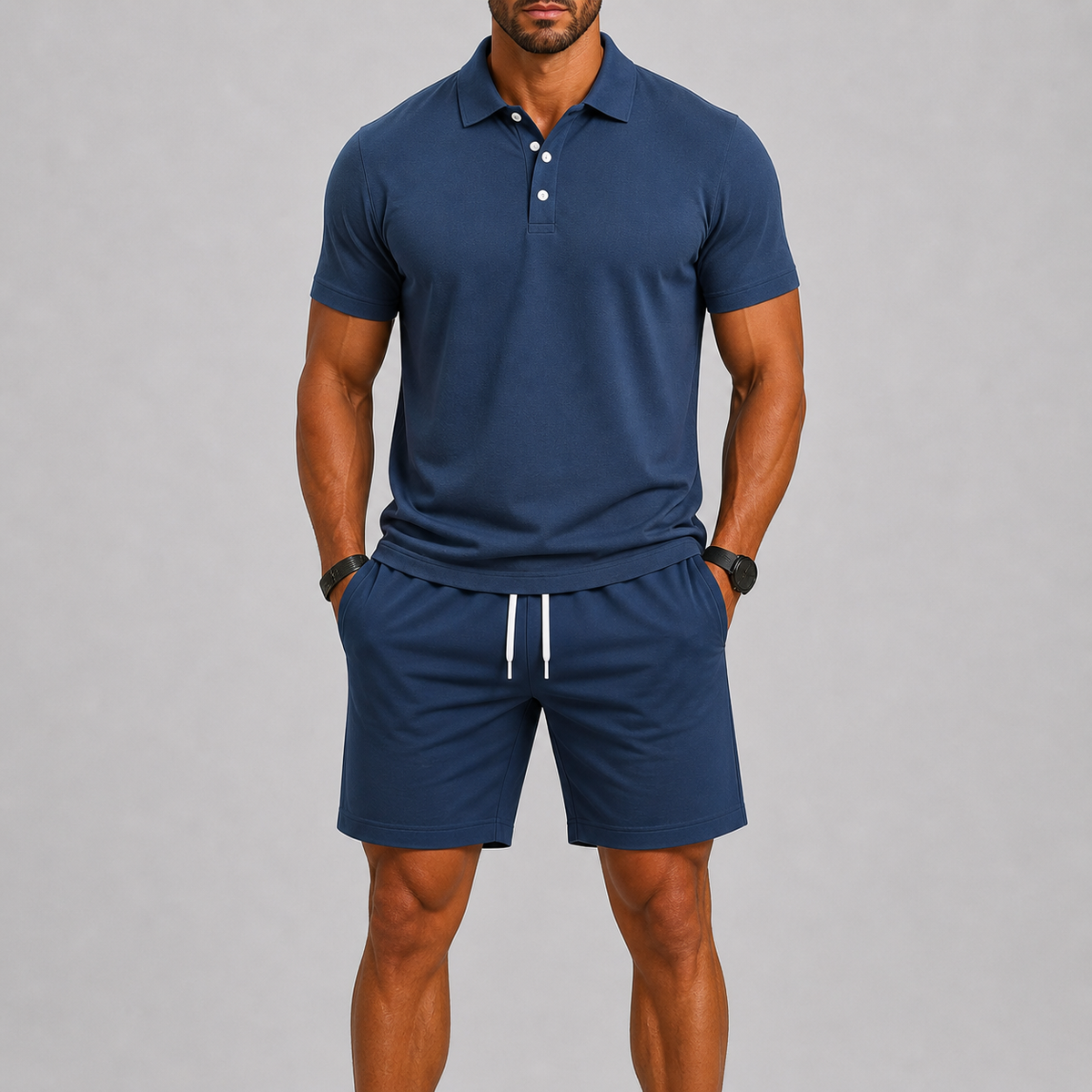 Men's Summer Sports Set – Polo & Shorts, Lightweight Comfort