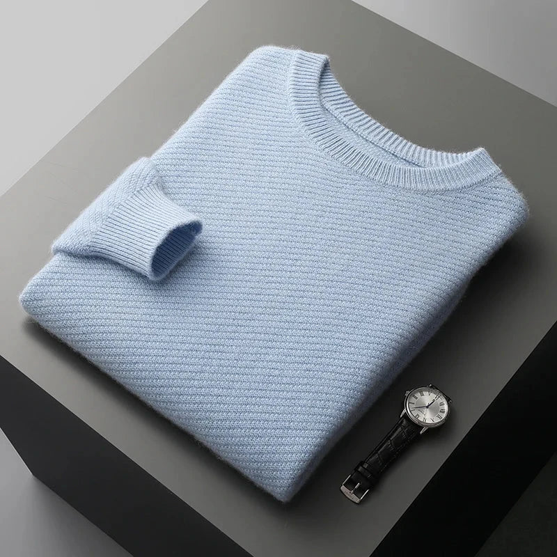 Men's Textured Crew Neck Sweater