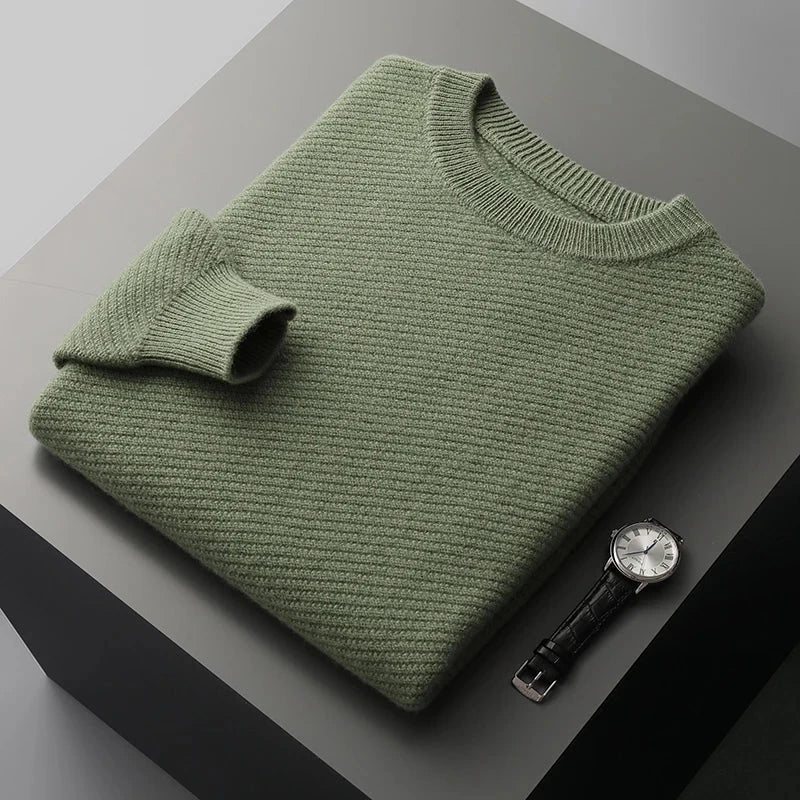 Men's Textured Crew Neck Sweater