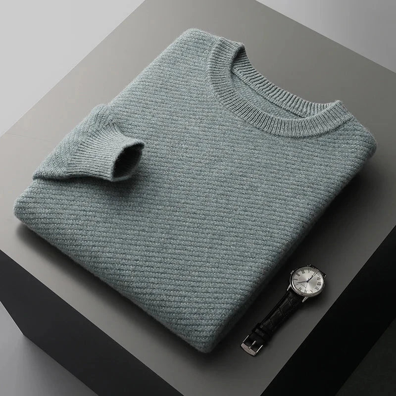 Men's Textured Crew Neck Sweater