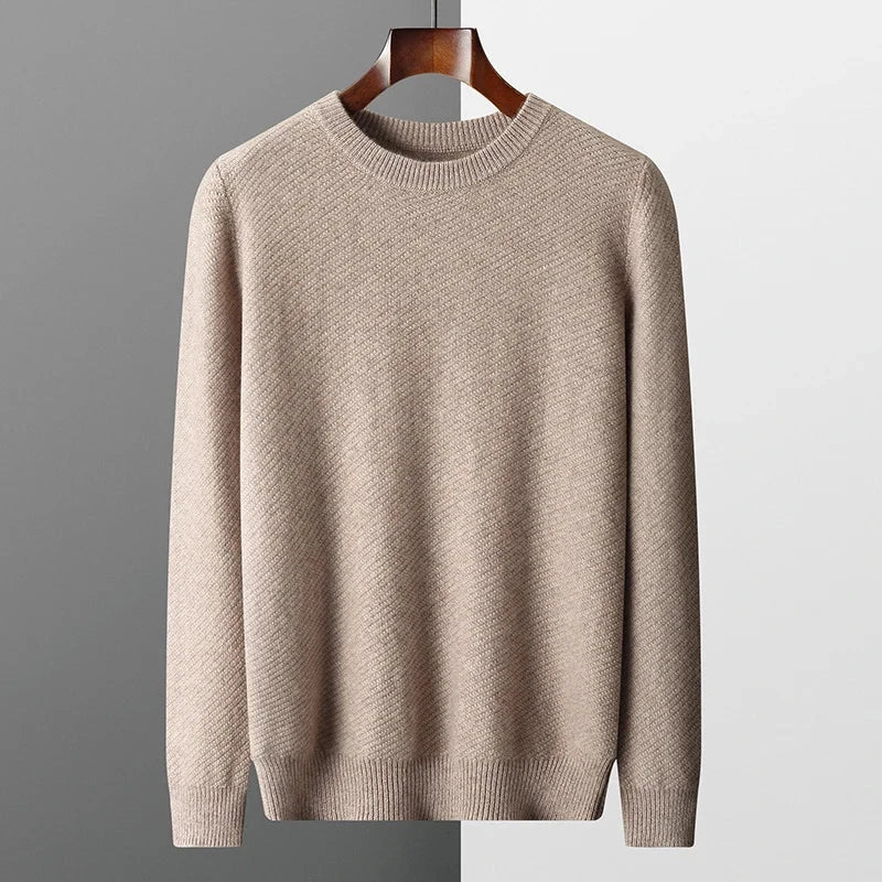 Men's Textured Crew Neck Sweater