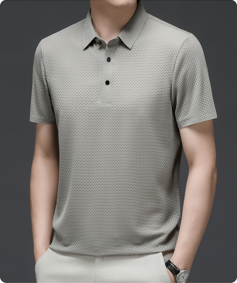 Men's Textured Polo Shirt – Elegant Texture & Classic Fit