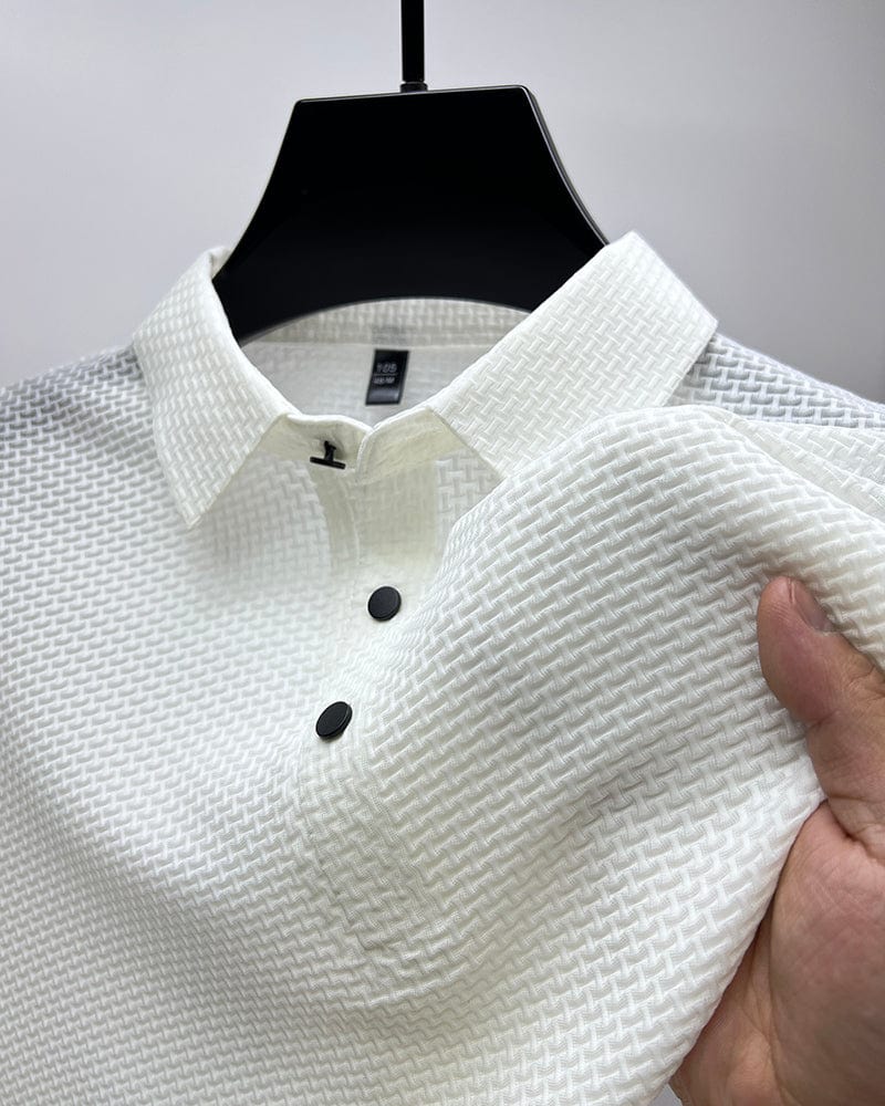 Men's Textured Polo Shirt – Elegant Texture & Classic Fit