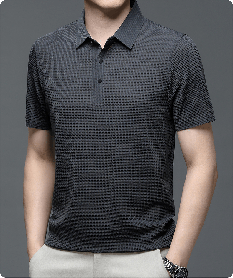 Men's Textured Polo Shirt – Elegant Texture & Classic Fit