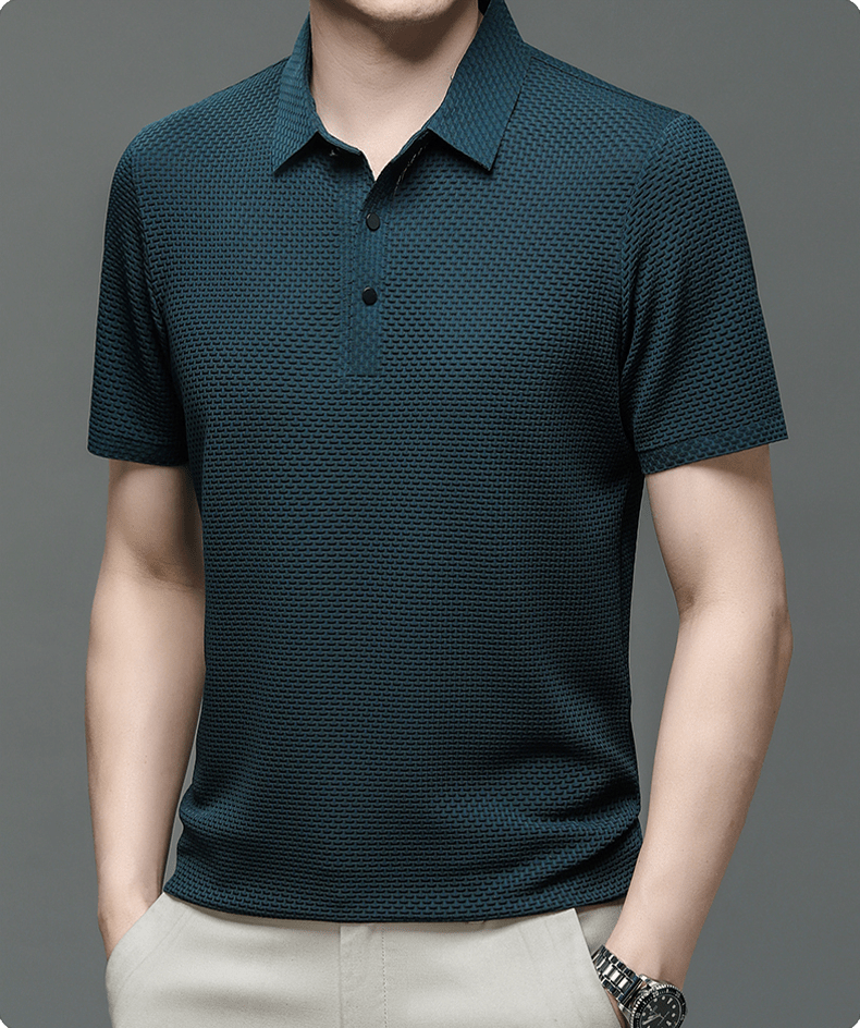 Men's Textured Polo Shirt – Elegant Texture & Classic Fit