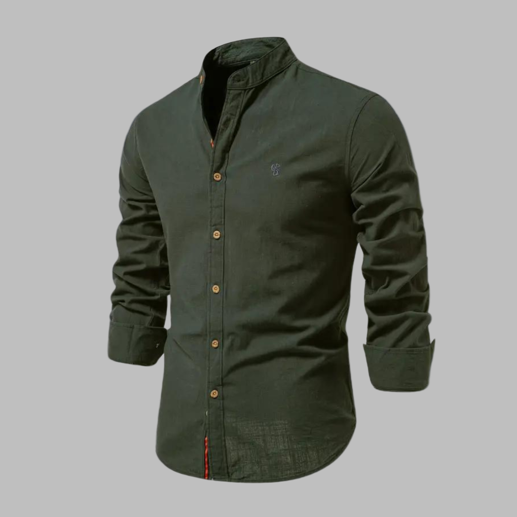 Men's Trendy Long-Sleeve Polo Shirt