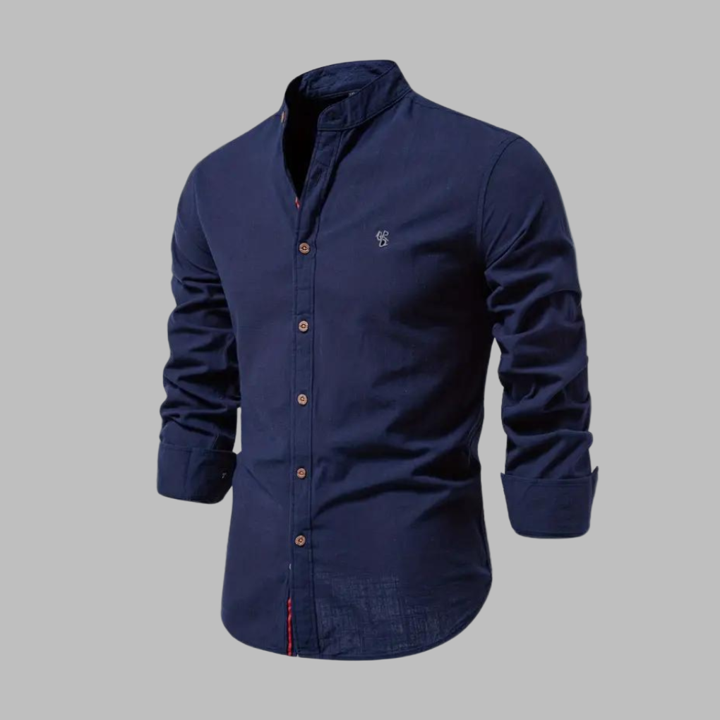 Men's Trendy Long-Sleeve Polo Shirt